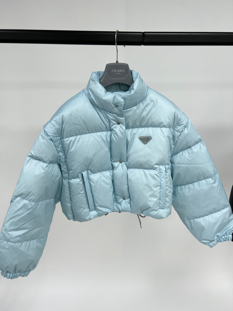 Prada Ciré Cropped Puffer Jacket (Detachable Sleeves) – The Luxury Shopper