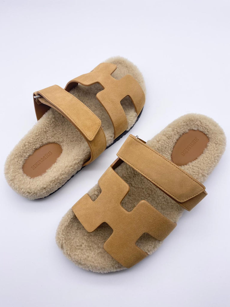 hermes chypre woolskin sandals