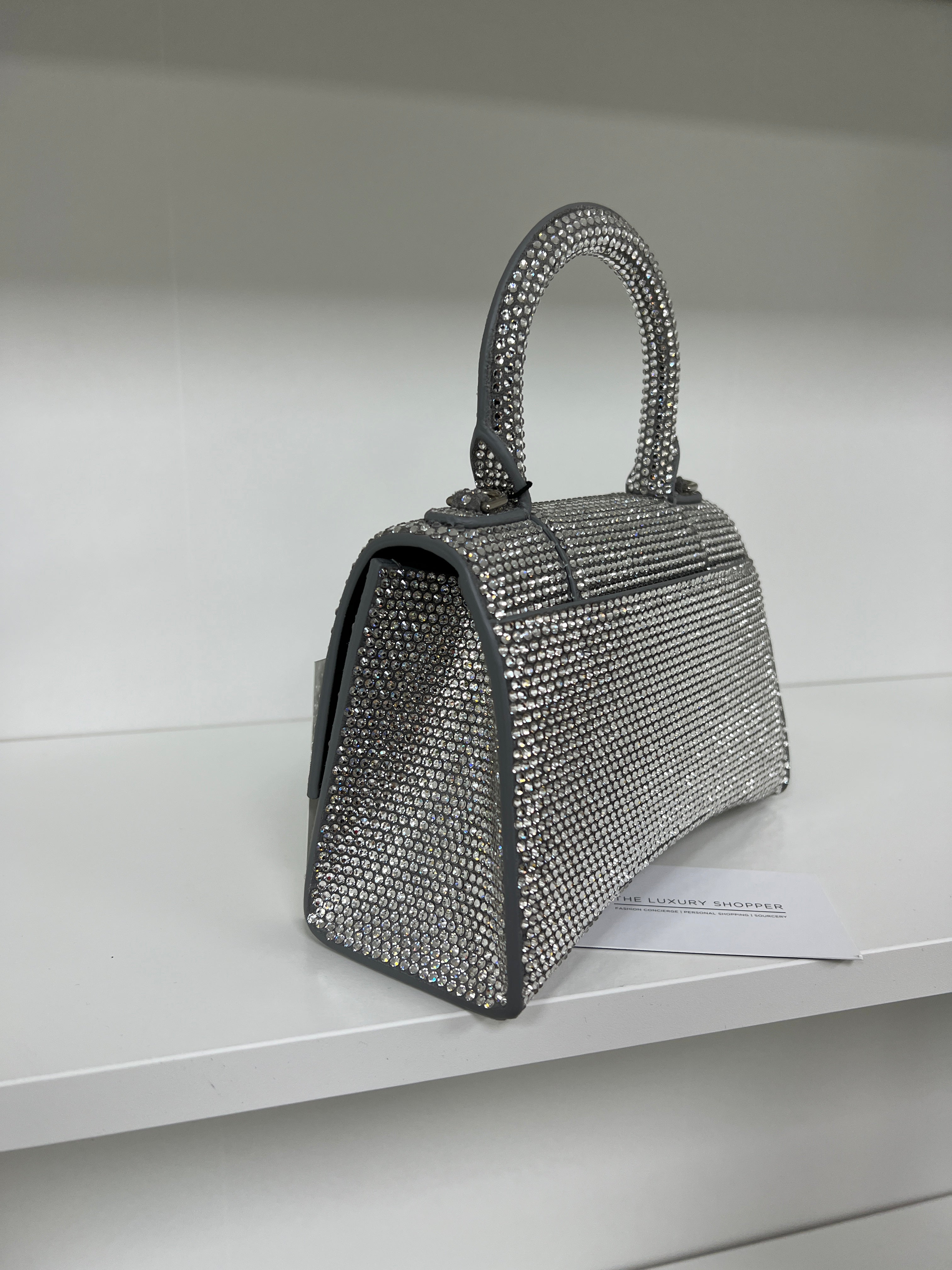 Balenciaga Crystal Rhinestone Embellished XS Hourglass Bag – The Luxury ...