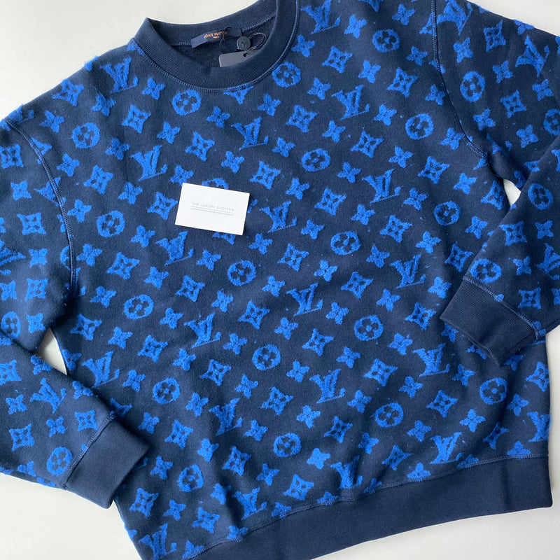 Louis Vuitton Blue Monogram Jacquard Crew Neck Sweatshirt S Louis Vuitton |  The Luxury Closet