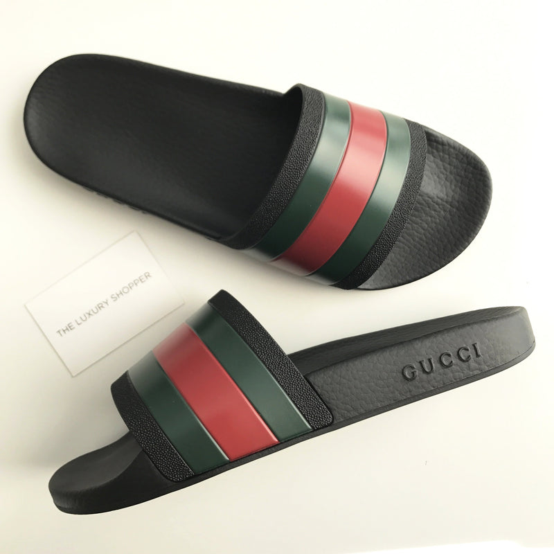 Gucci Pursuit Pool Slides Black – The 