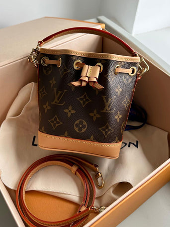 LOUIS VUITTON Monogram LV Match Nano Bucket Bag White | FASHIONPHILE