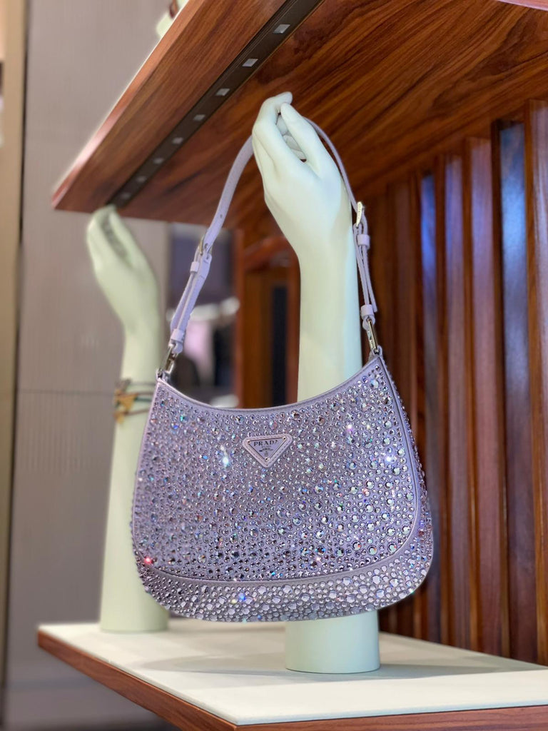Prada Cleo Satin Bag With Appliqués Crystals (Wisteria/Lilac) – The Luxury  Shopper