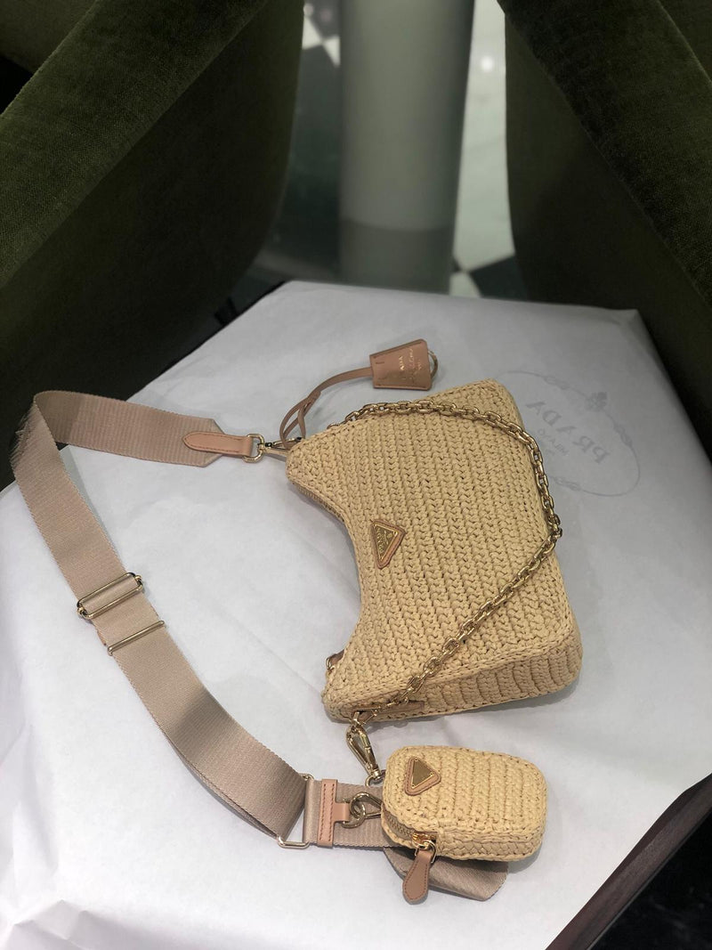 Prada Re-Edition 2005 Raffia Bag (Beige) – The Luxury Shopper