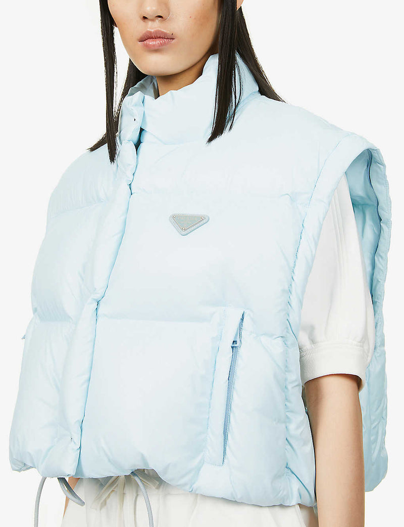 Prada Ciré Cropped Puffer Jacket (Detachable Sleeves) – The Luxury Shopper