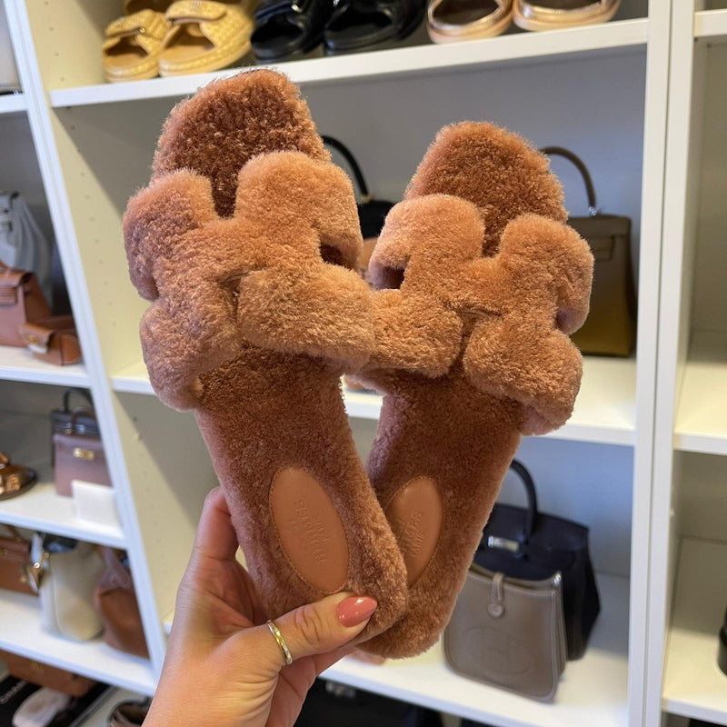 shearling oran sandals