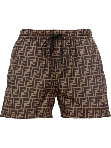 Fendi FF Logo Print Swim Shorts Brown – The Luxury Shopper