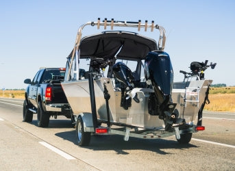 Towing a boat on a trailer