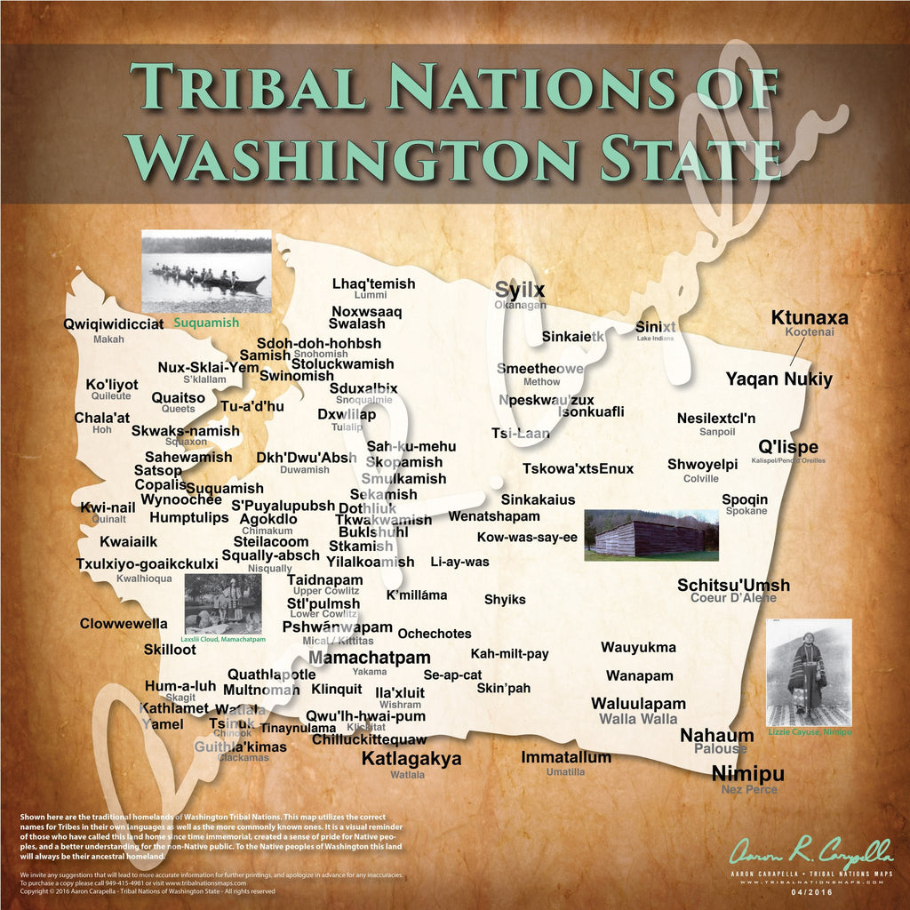 Tribal Nations of Washington State Map Indigenous Peoples Resources