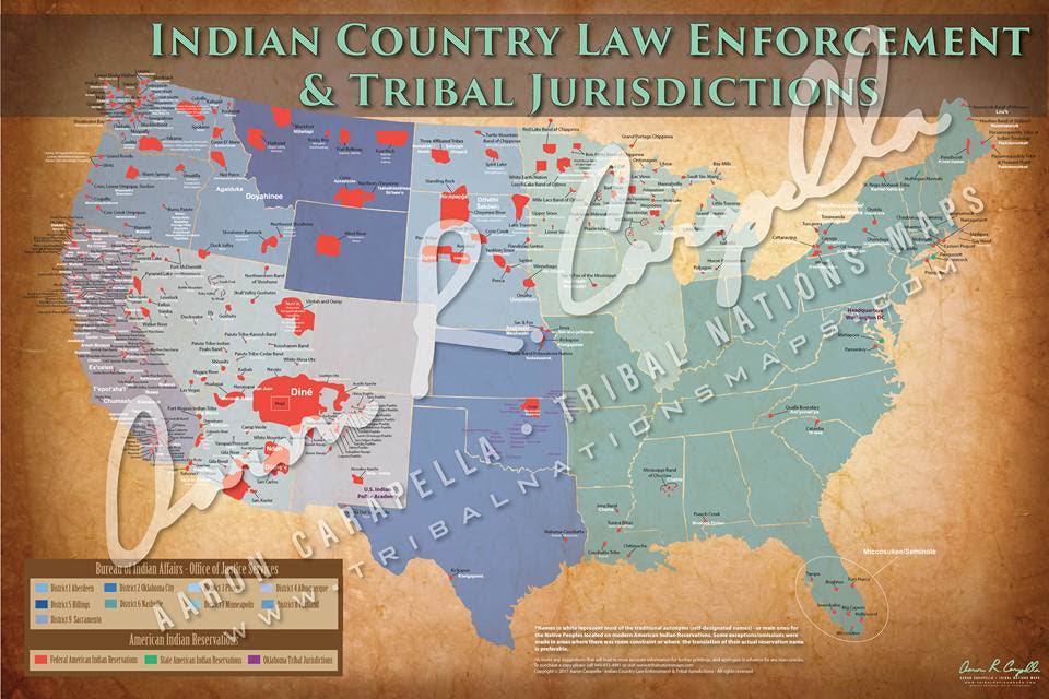 Indian Country Law Enforcement & Tribal Jurisdiction Map – Indigenous ...