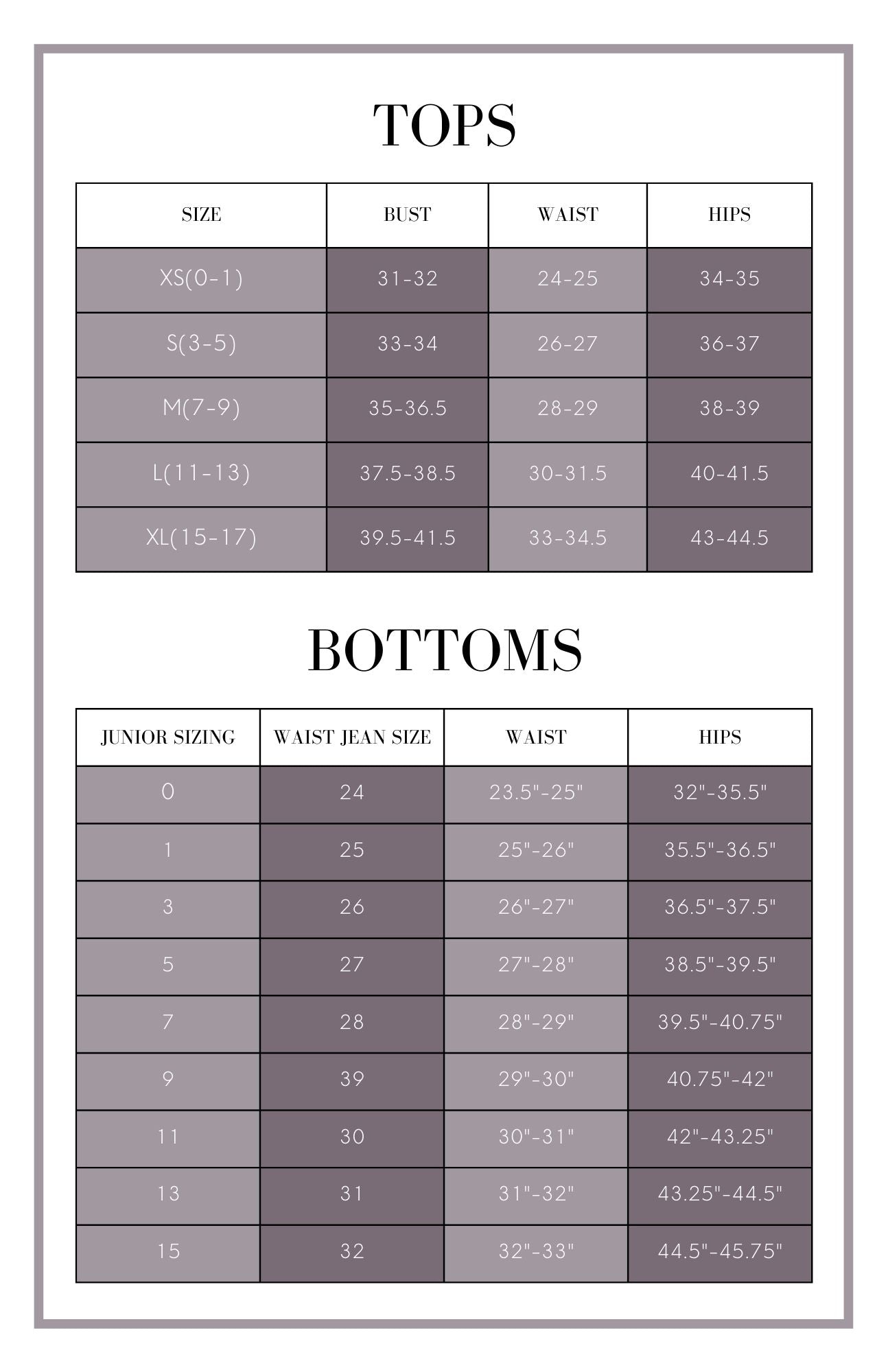 women's size chart