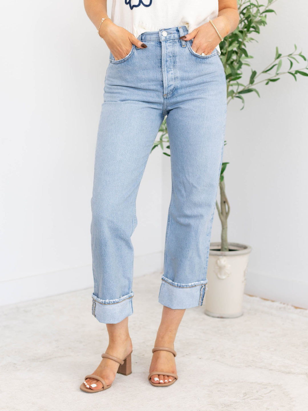 AGOLDE Fran Force Cuff StraightDenim jeans