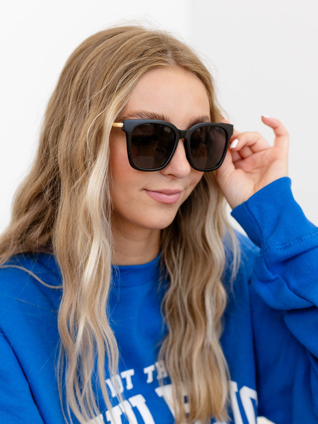 Blue Gem Bea Gold Bow Sunglasses - BlackSunglasses