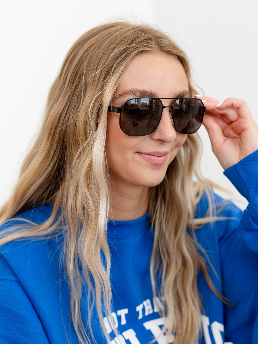 Blue Gem Geo Aviator - BlackSunglasses