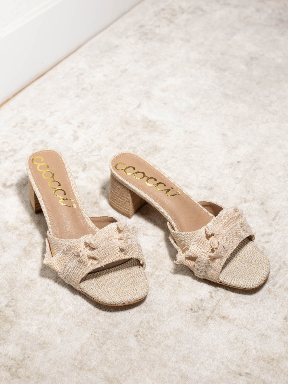 Cece Linen Ruffle SandalSandals