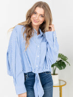 Elan-Elan Long Sleeve Button Top - Leela and Lavender