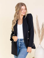 Generation Love-Generation Love Black Max Crepe Blazer - Leela and Lavender