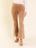 Mystree-Mystree Washed Corduroy Flare Pants - Leela and Lavender