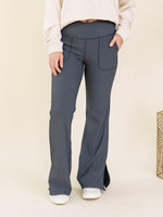 Rae Mode-Nylon Rib V-Waist Flare - Leela and Lavender