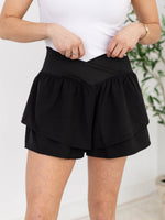 V-Waist Tiered SkortAthleisure Shorts