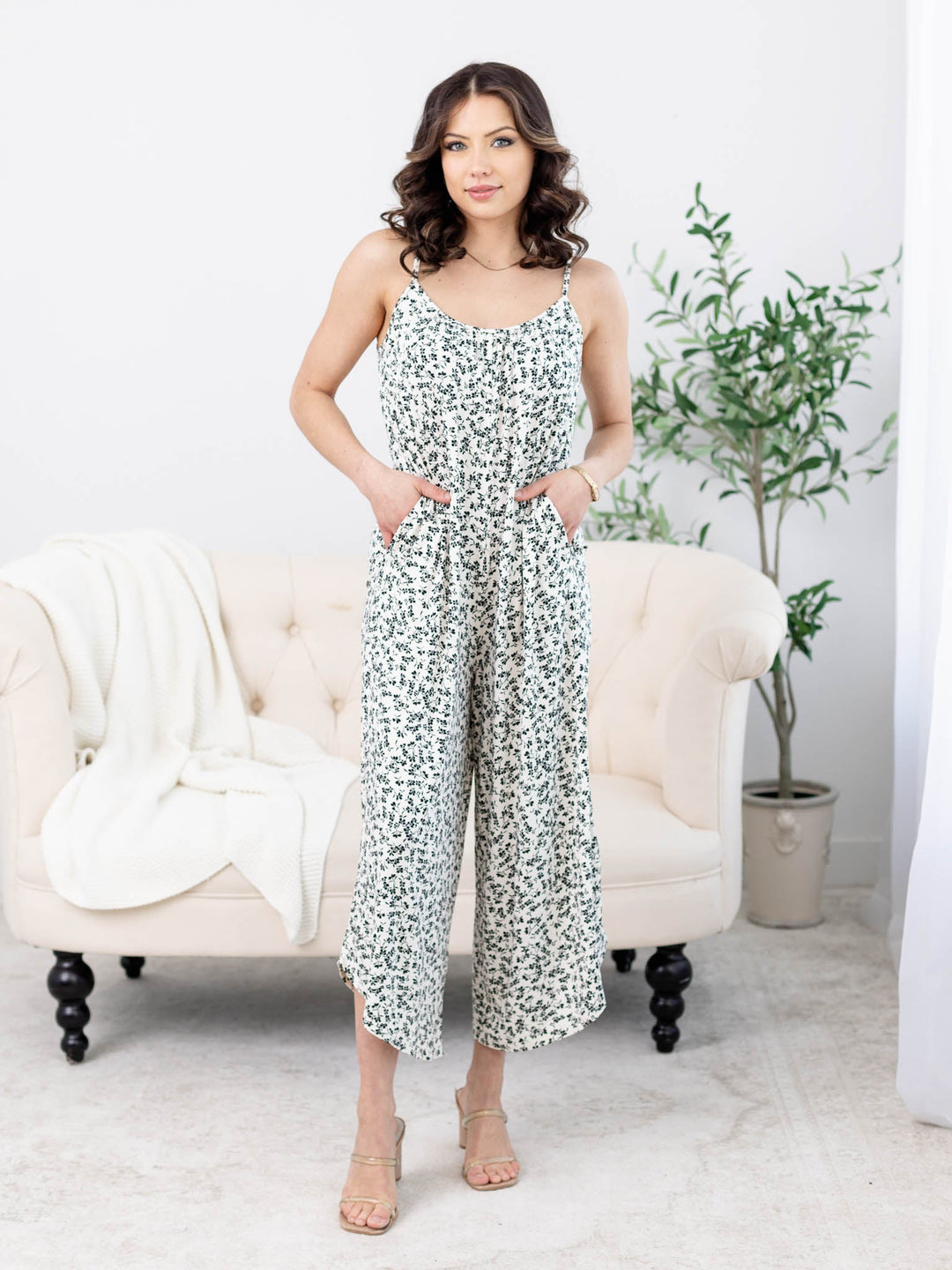 Z Supply-Z Supply Flared Gia Ditsy Jumpsuit - Leela and Lavender