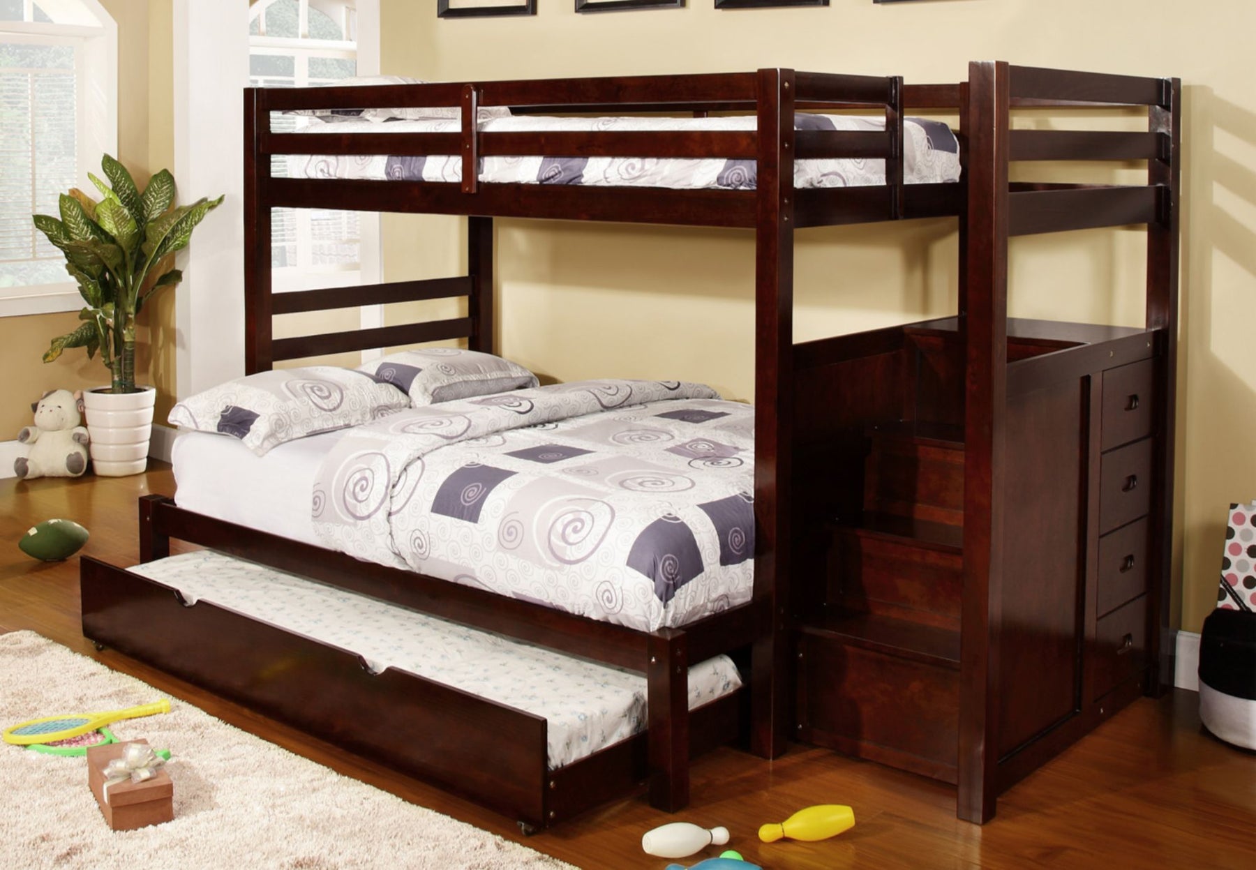 double bunk beds with trundle