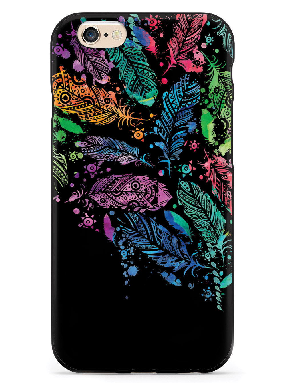 Watercolor Feathers - Black Case – InspiredCases