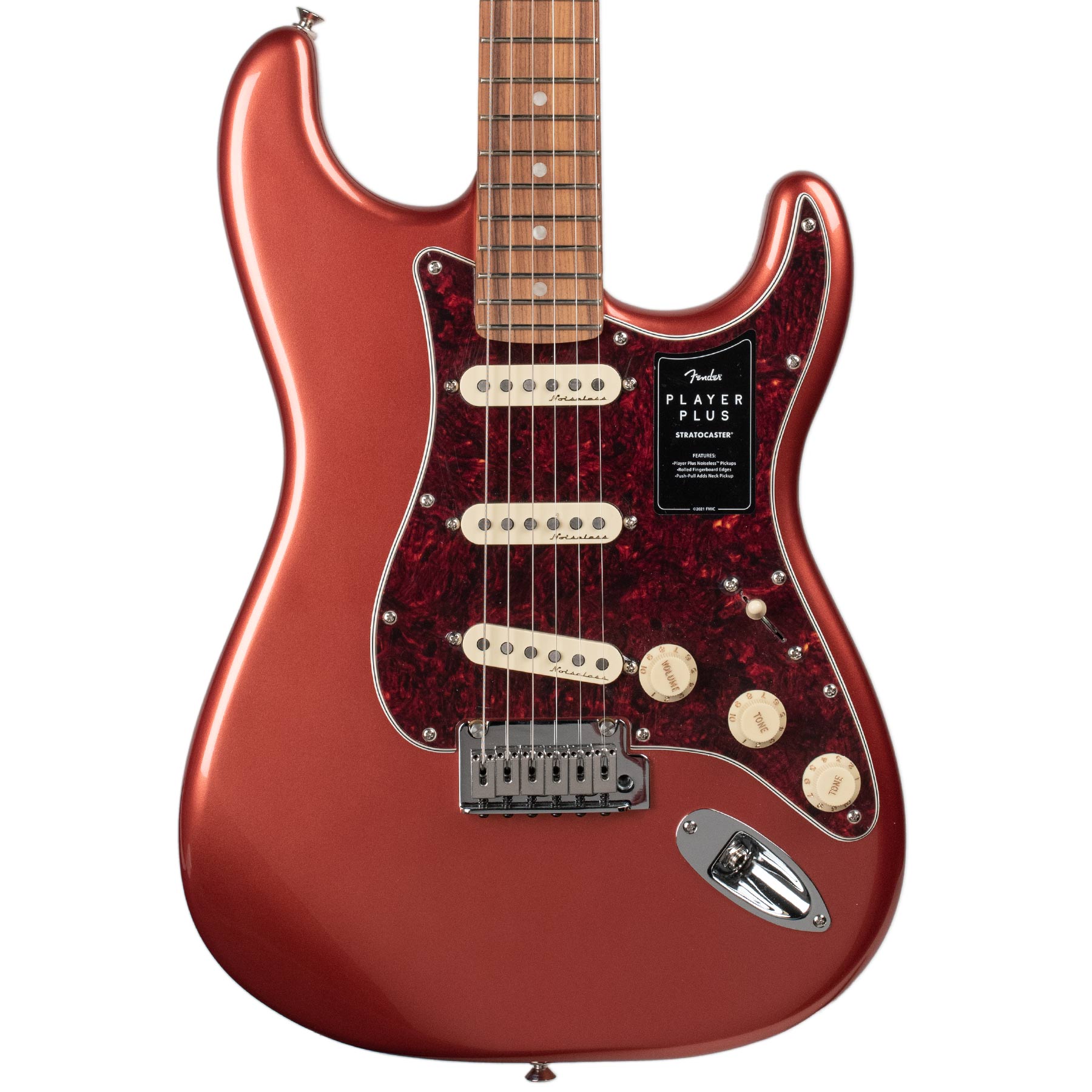 FENDER PLAYER PLUS STRATOCASTER - AGED CANDY APPLE RED | Stang Guitars