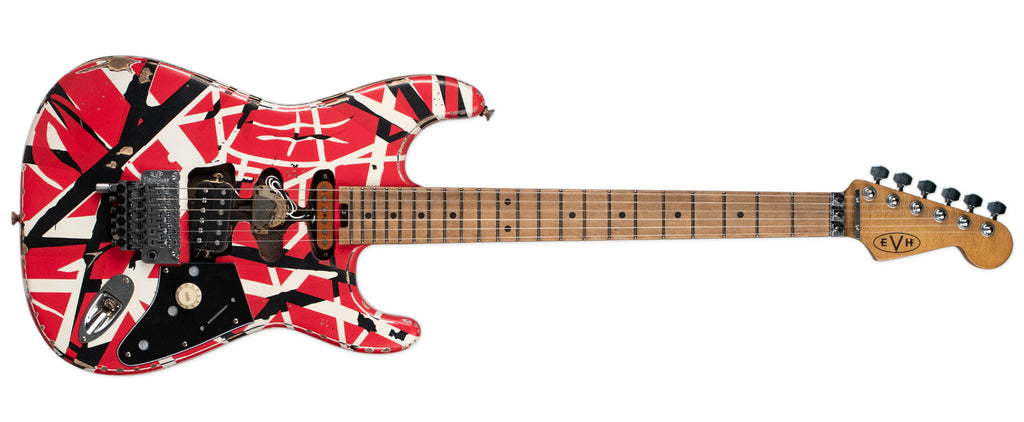 EVH STRIPED SERIES FRANKENSTEIN FRANKIE - RED WITH BLACK STRIPES