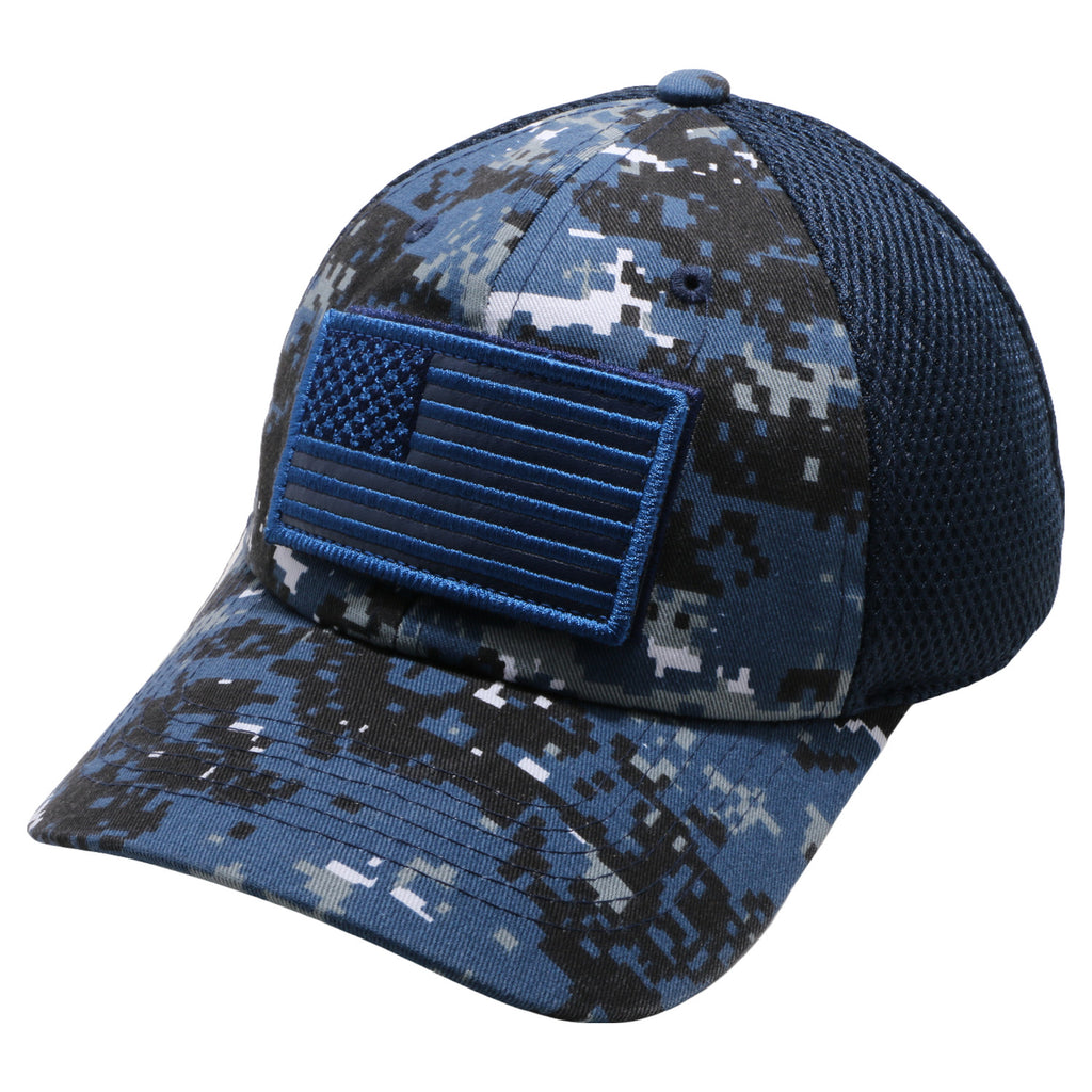 DV557 Pit Bull US Flag Velcro Patch Micro Mesh Hats [Navy D.Camo] – Pit ...