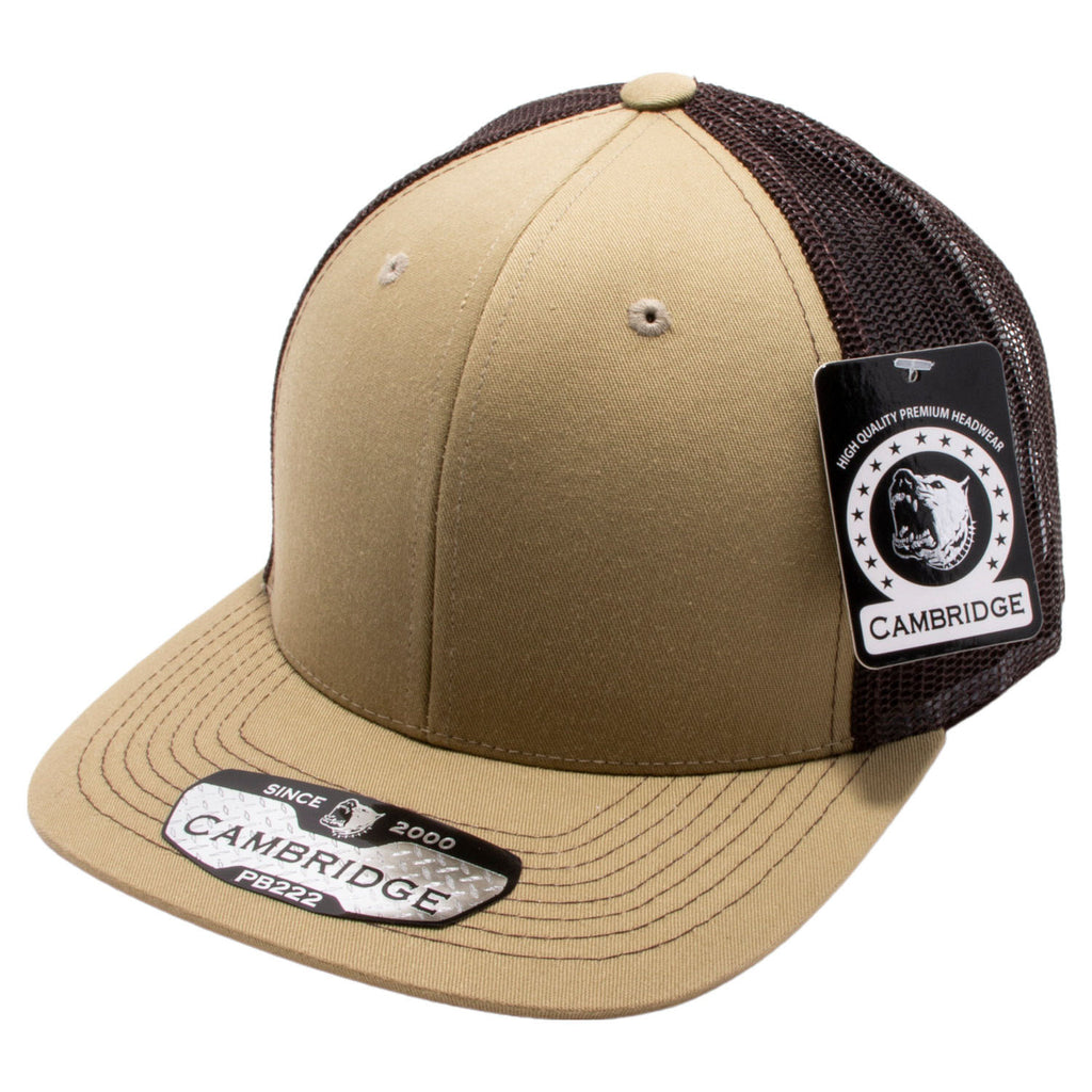 PB222 Pit Bull Cambridge Trucker Hat [Khaki/Brown] – Pit Bull Cap