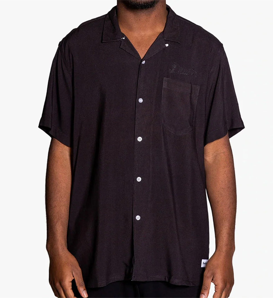 Black Short Sleeve Buttonup for men