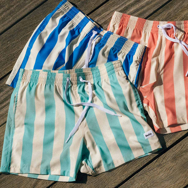 Traveler Swim Short | 5'' Inseam Blue and White Striped Swim Trunk