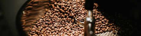 Coffee Beans roasting in a coffee roaster