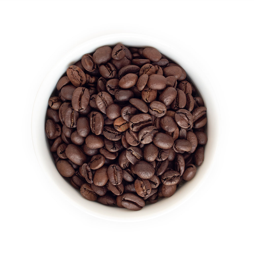 A bowl of High Roast coffee beans.