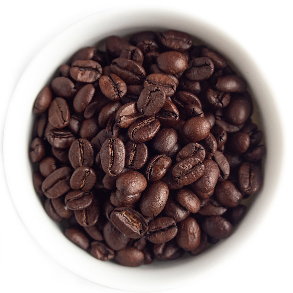 A bowl of Italian Roast coffee beans.