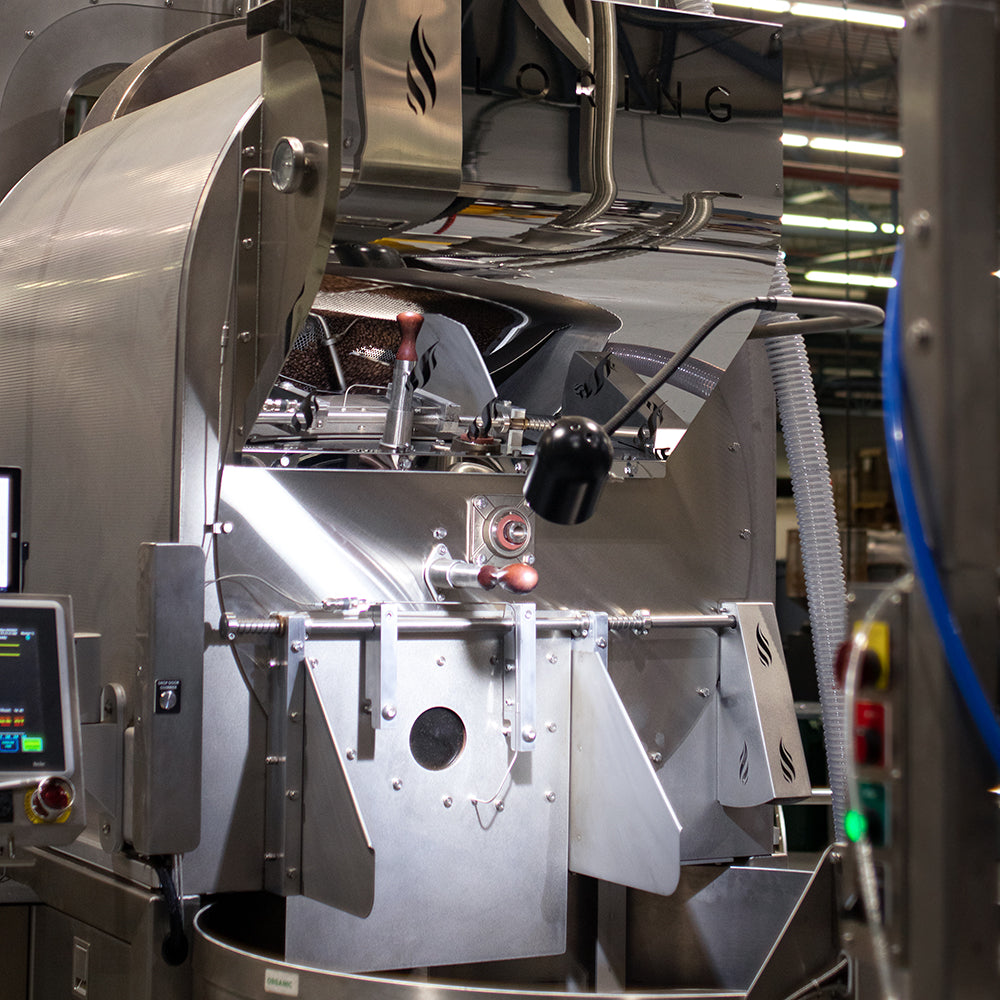 The gleaming front of a Loring Smart Roaster.