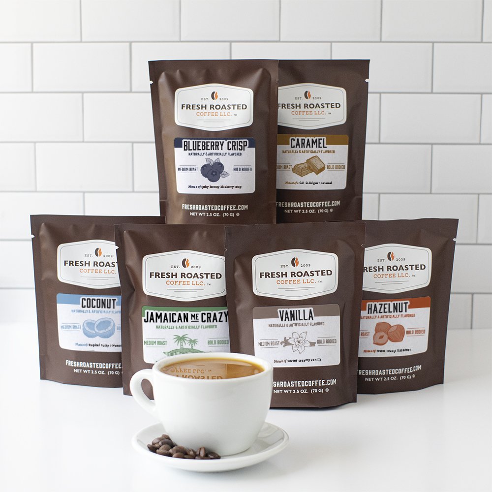 Flavored Coffee Six Pack - Roasted Coffee Sampler