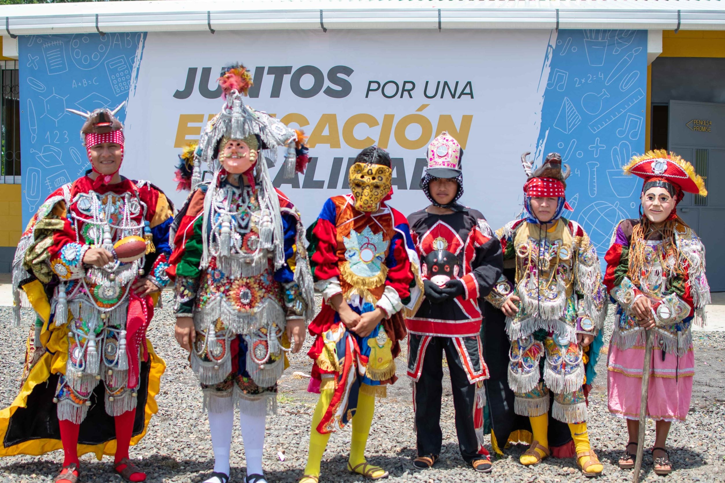 Traditional Costumed Dancers at Línea B-6 Eje Central School