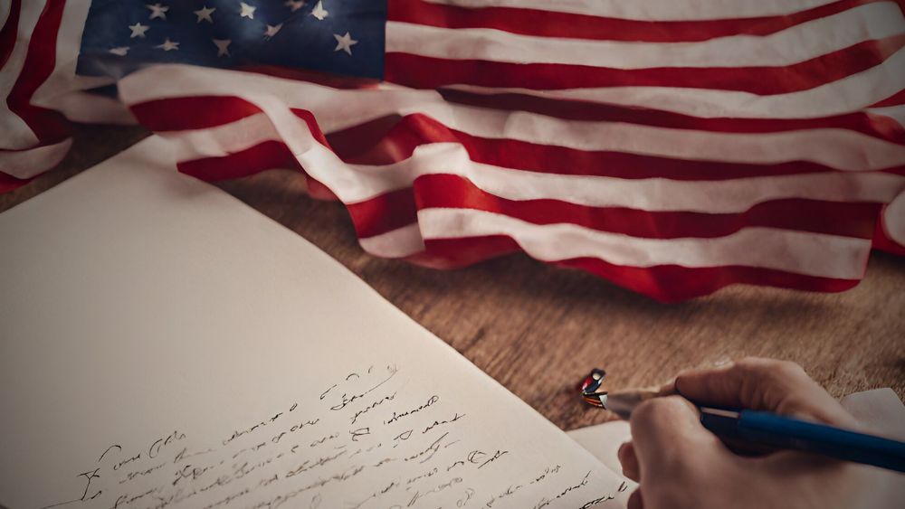 Love Letter with American Flag