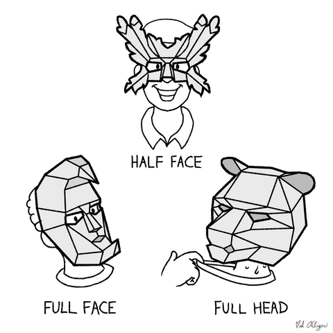 Papercraft mask paper masks animal mask polygonal Ntanos