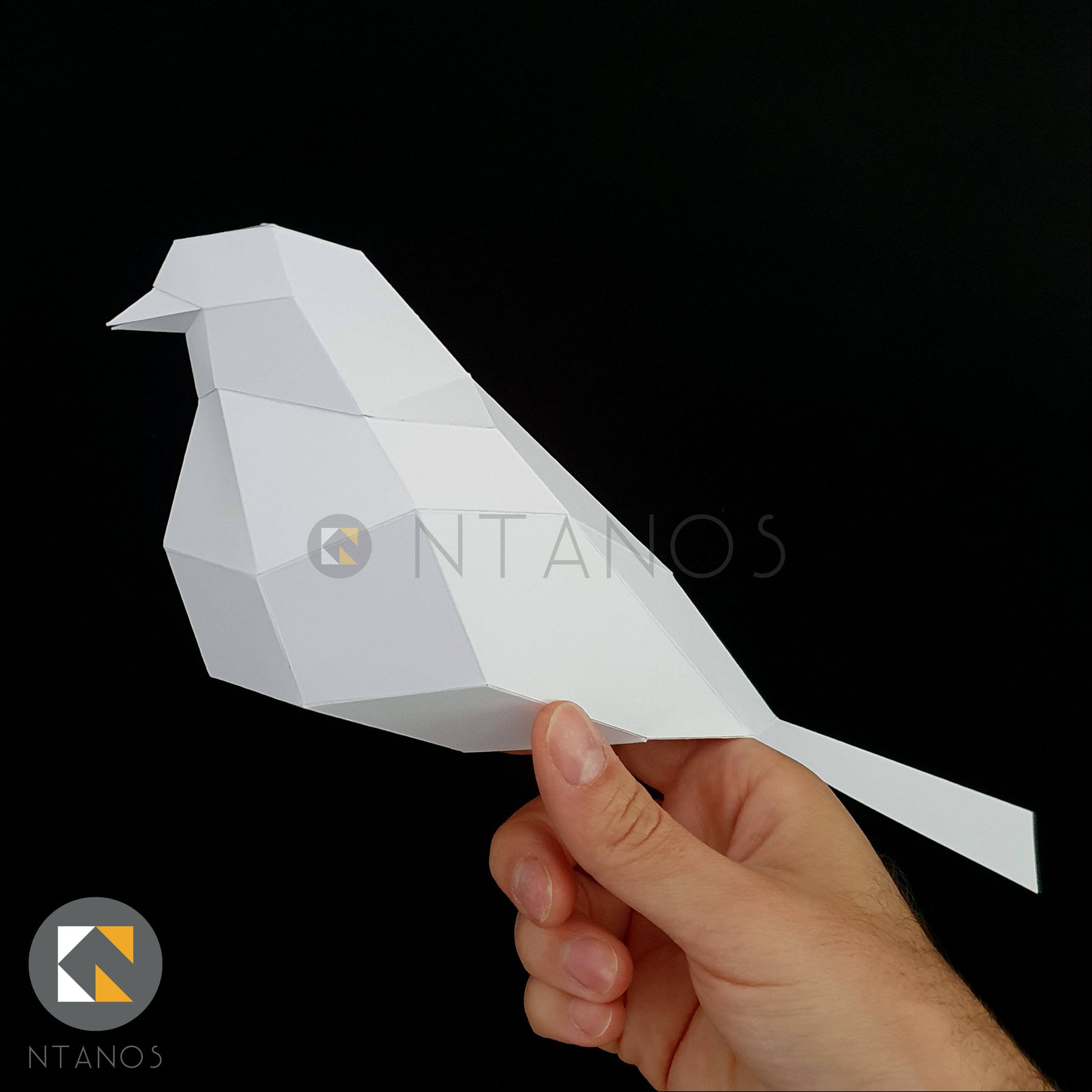 Sitting Bird 3D Bird Papercraft Template By Ntanos Instant Download