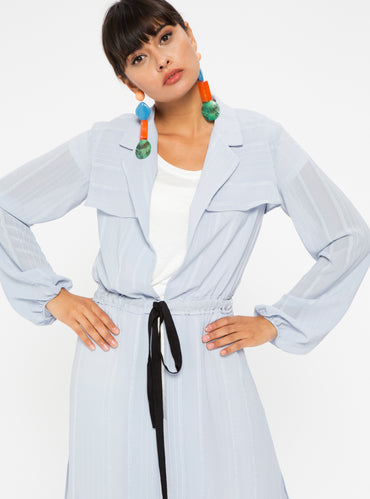 DOUBLE BREASTED TIE FRONT KIMONO - Store WF