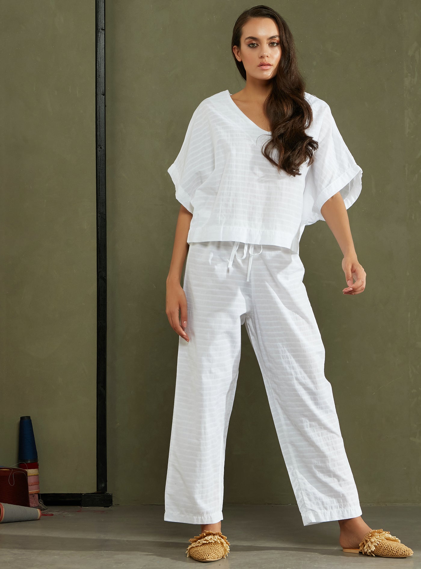 Loungewear Shorts Pants Tops And Kimono Four Pieces Set