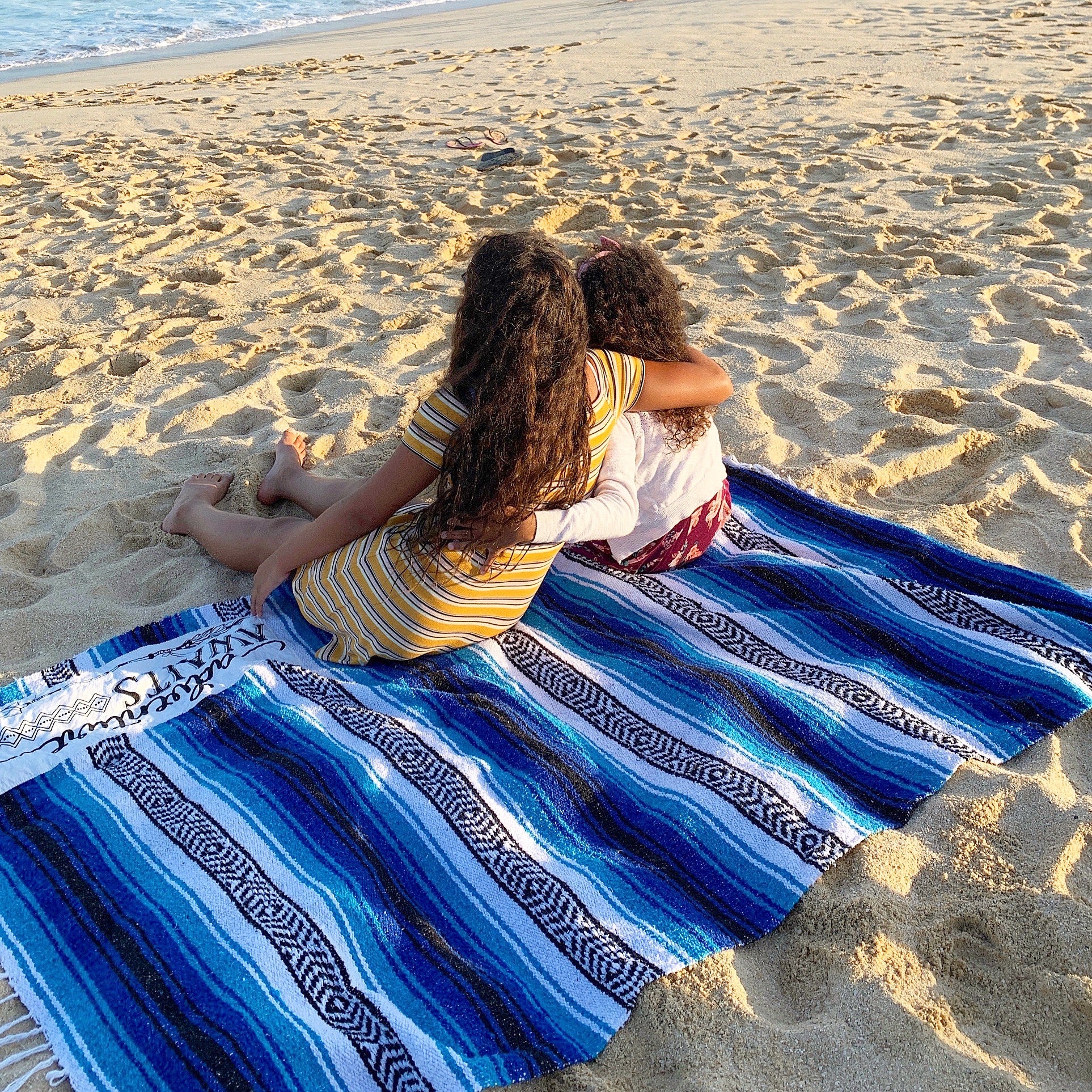 Family Mexican Blanket Adventure Blue Throw Lil Be