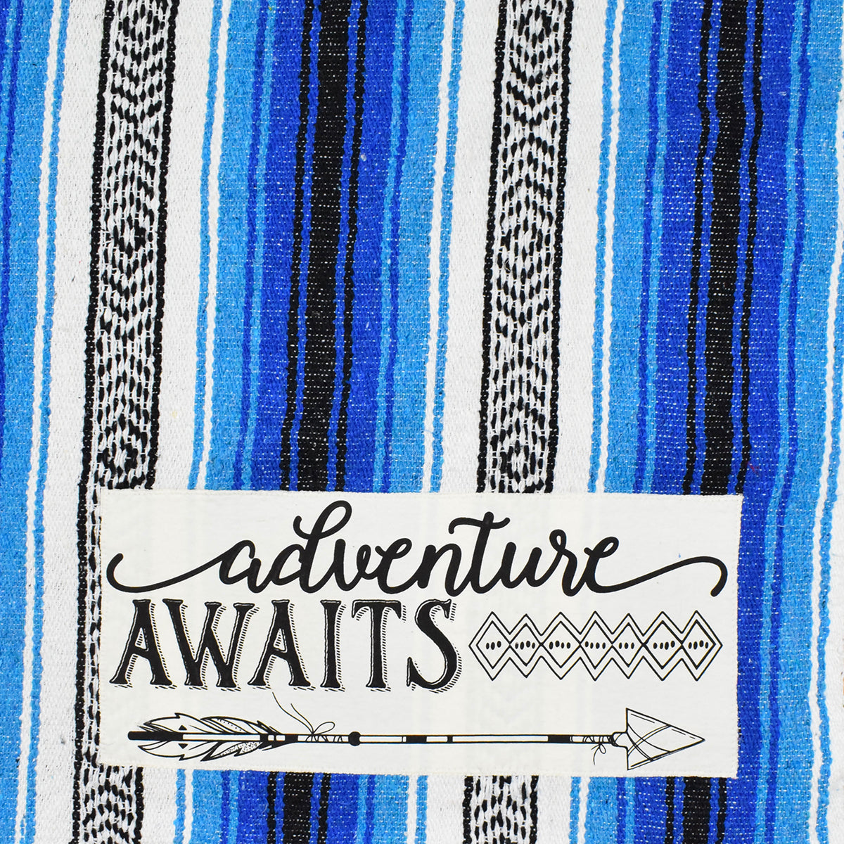 Family Mexican Blanket Adventure Blue Throw Lil Be
