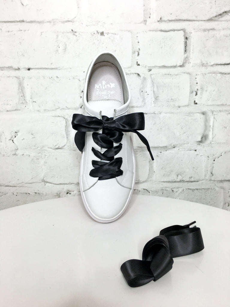 black ribbon shoe laces