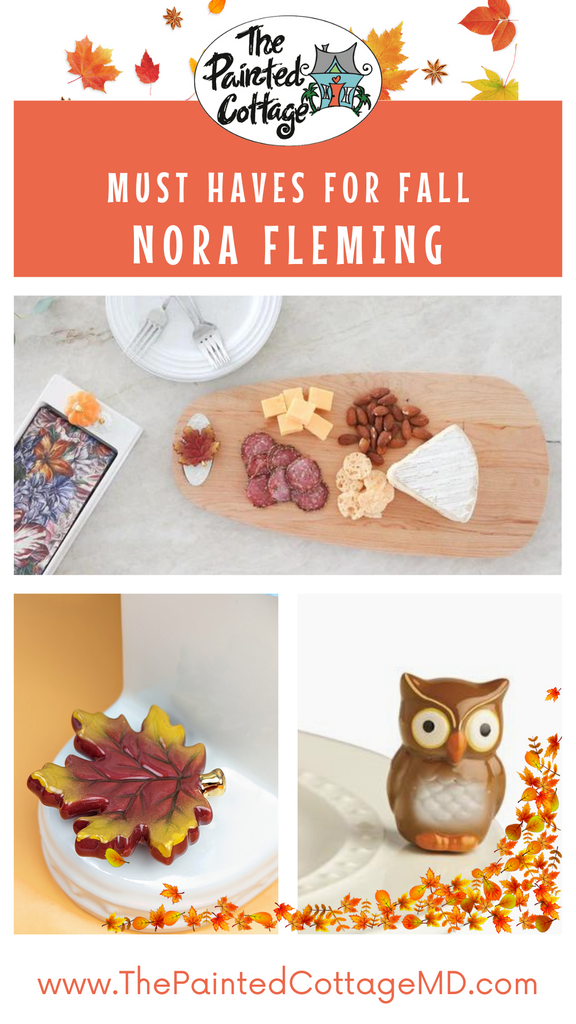 fall nora fleming minis and dishware at the painted cottage in edgewater maryland boutique shop