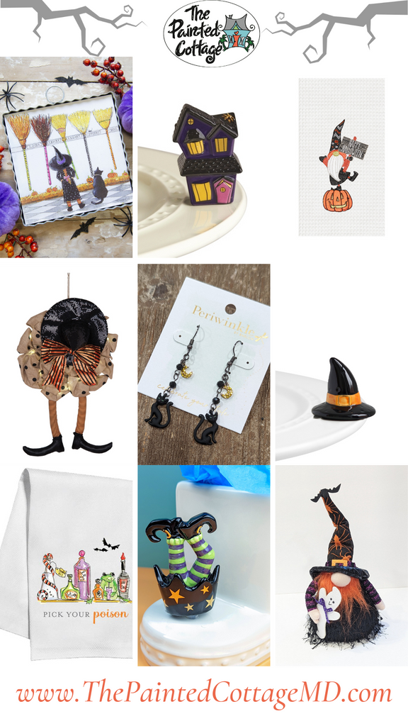 shop witch and more halloween home decor at the painted cottage in edgewater maryland