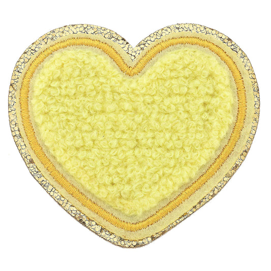 New: Green, Chenille 1-pc Heart Patch w/Gold Glitter, Size 2.5, Lov –  PatchPartyClub